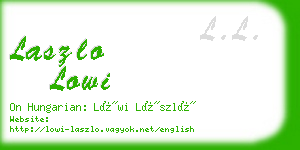 laszlo lowi business card